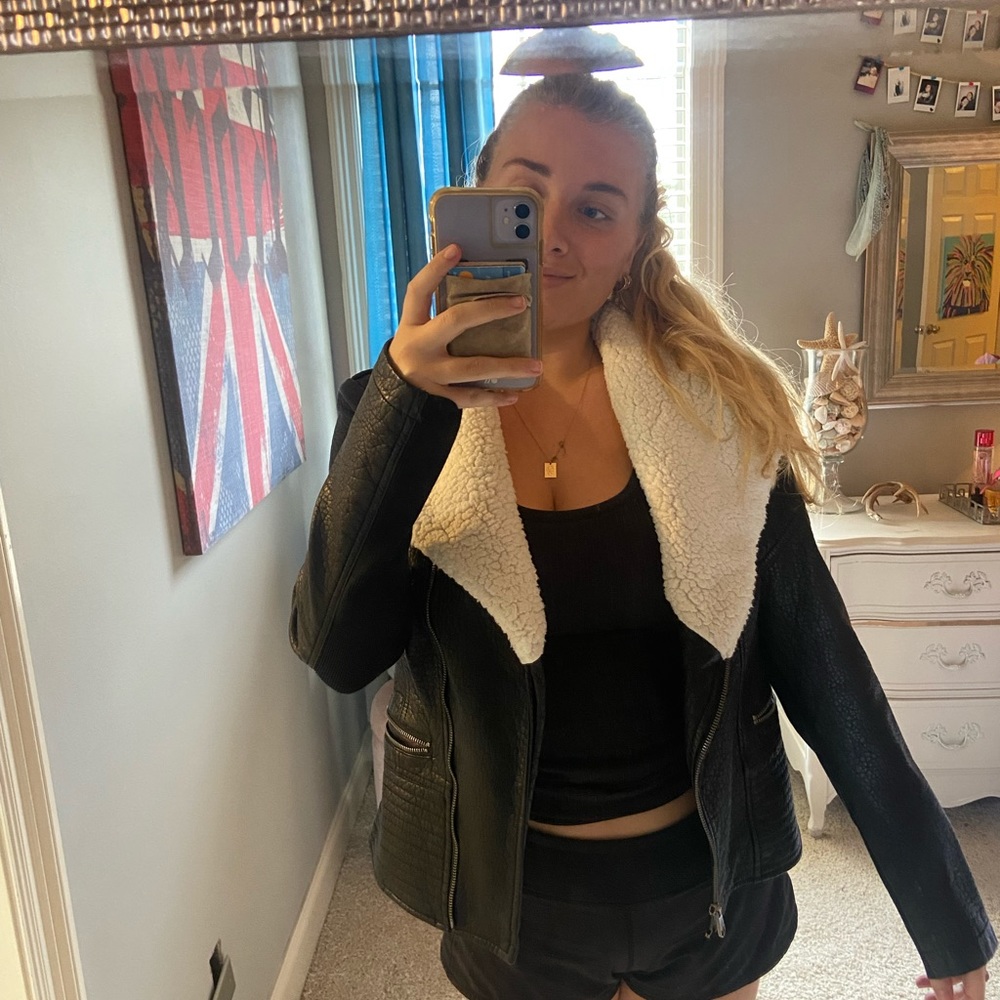 Leather Jacket With Shearling - image 2